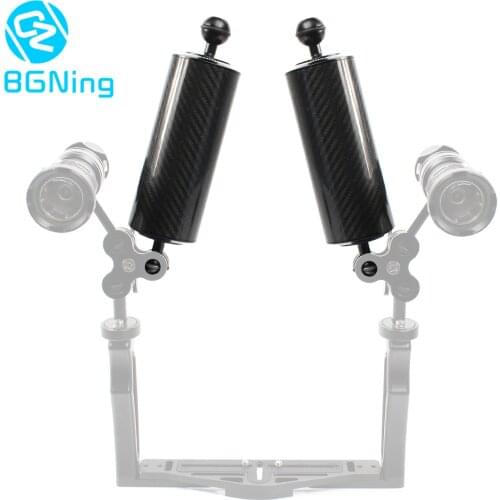 BGNing Upgrade Carbon Fiber Float Buoyancy Extension Arm Dual Ball 1inch with Clip Adapter for Gopro for OSMO Action SLR Cameras