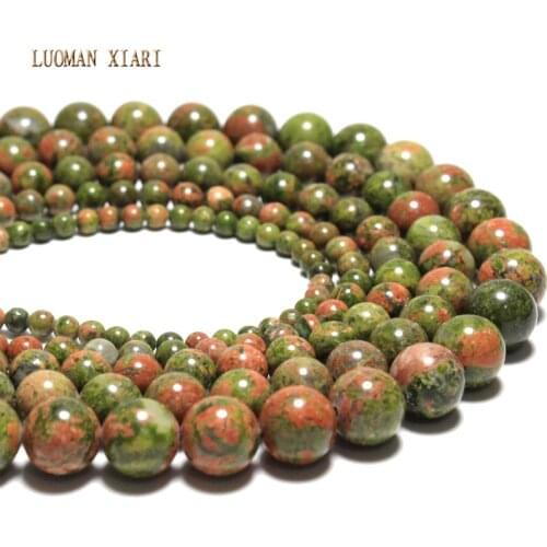 5A Quality Unakite Beads Natural Stone Beads For Jewelry Making Round Shape Crystal Beads DIY Necklace Bracelet 4/6/8/10/12mm