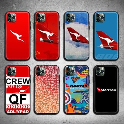 Qantas Airlines Logo Phone Case For iphone 12 11 Pro Max Mini XS Max 8 7 6 6S Plus X 5S SE 2020 XR cover