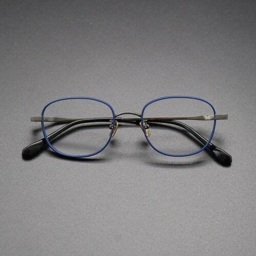 Designer ultra-light pure titanium myopia glasses men equipped degree round glasses frame celebrity round face retro
