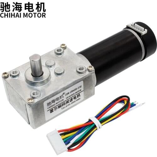 ChiHai Motor CHW-GW4058-3162 Hall Encoder Worm Wheel and Worm Reduction Motor Applied to Robots Automation Equipment DC12V24V