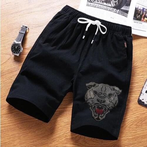 Hot drilling Top Quality cotton shorts pant Rhinestones Hip hop Streetwear Men shorts