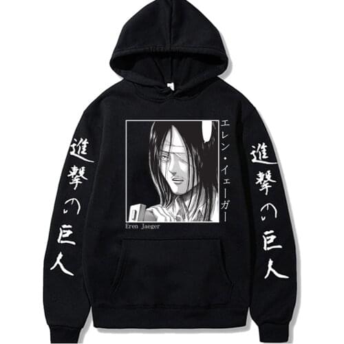 Japanese Anime Funny Attack on Titan Hoodies Casual Pullover Sweats Hoodie Fashion Sweatshirts