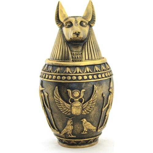 Gold Color Ancient Egypt Anubis cube, pot, jewelry box - FREE SHIPPING God Tomp sarcophagus pharaoh