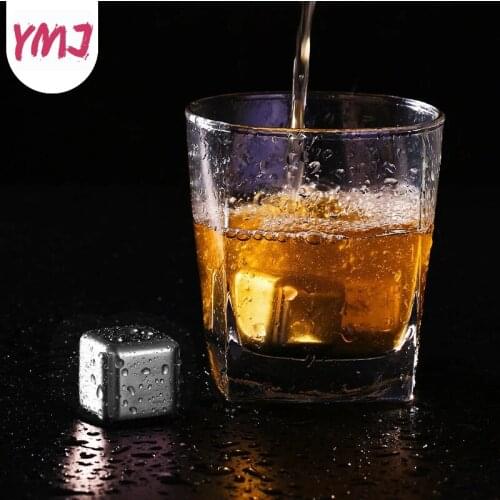 Food Grade 304 Stainless Steel Ice Cubes Reusable Chilling Stones for Whiskey Wine Fast Cooling Cold Longer Drinking Tool Set