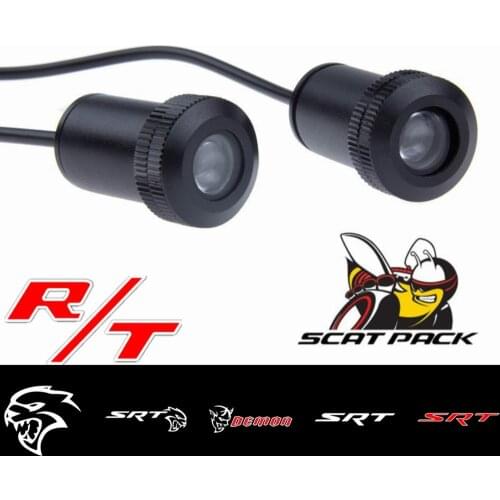 JURUS 2Pcs For Dodge Nitro Ram Journey Logo Led Car Door Light Laser Projector Lights Ghost Shadow Welcome Light Car Accessories