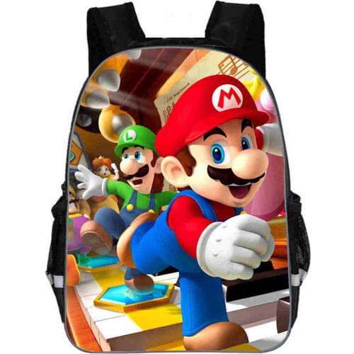Hot Mario Bros School Bag For Teenager Boys Girls Kids Personized 3D Printe Schoolbag Supplier Children Hot Game Backpack