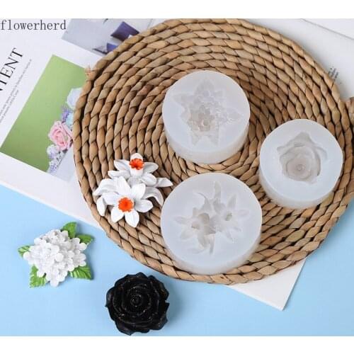 Lily Rose Lilac Fondant Silicone Mold DIY Chocolate Mold Baking Tools Plaster Epoxy Mold Handmade Soap Mold Cake Decorating