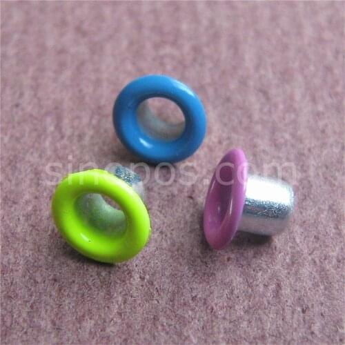 Metal Eyelets Paint colored, steel rivets colorful scrapbooking binding hole quilting garment shoes leather sewing DIY craft