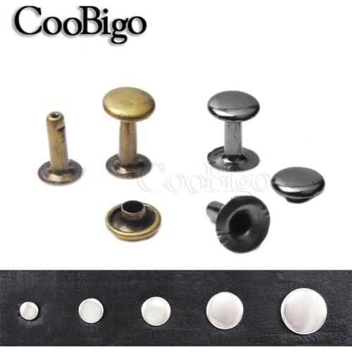 100sets 7x9mm Metal Single Cap Layer Rivets Studs Round Rapid Spike for Leather Craft Bag Belt Garment Shoes Pets Collar Decor