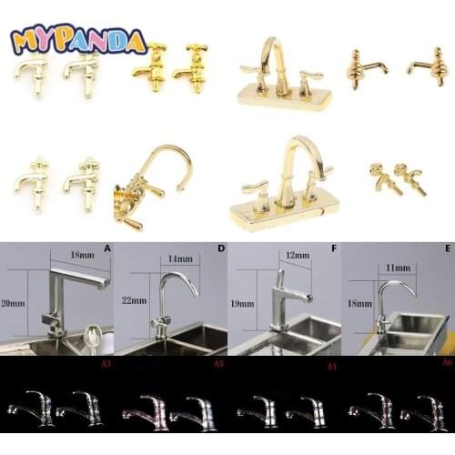 Dollhouse Miniature Bath Shower Modeling Toilet Bathtub Faucet Simulation Water Tap Toys For Doll House Furniture Toys