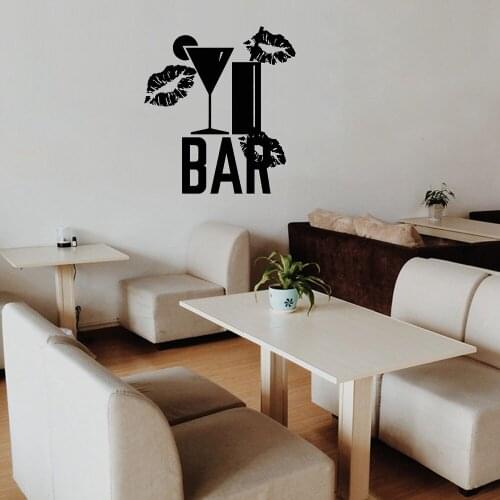 Fashion Bar Cocktail Wall Decal For Night Club Alcohol Kitchen Home Decoration For Living Room Vinyl Wall Stickers ph498