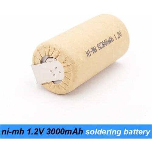 Ni-mh 1.2v battery 3000mah sc3000 soldering for screwdriver and vacuum cleaner battery 1.2v nimh rechargeable battery 10pcs