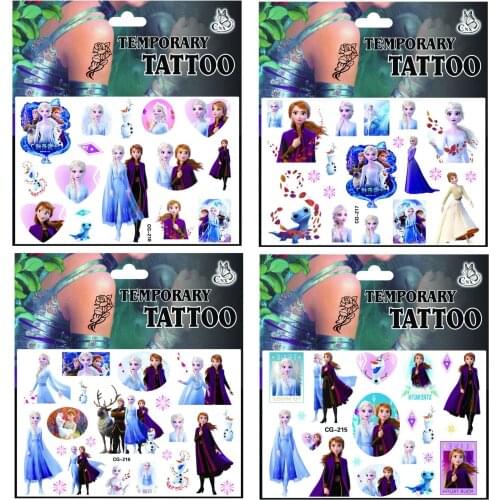 NEW Disney Girls Frozen 2 Anna Elsa Princess Mickey Minnie Pixar Car Tattoo stickers Kids Baby waterproof Sticker Birthday Gift