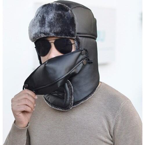 New Arrival Winter Beanie Hats Caps for Unisex Skullies Beanies Warm Caps Female Stylish Hat Bomber Hats PU Waterproof Windproof