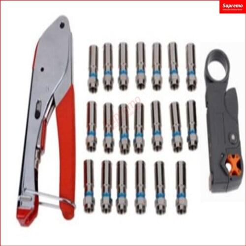 Coaxial Cable F-Head Crimping Pliers Network Wire Pliers Wire Stripper Set Squeeze Tool Set Combination Tool
