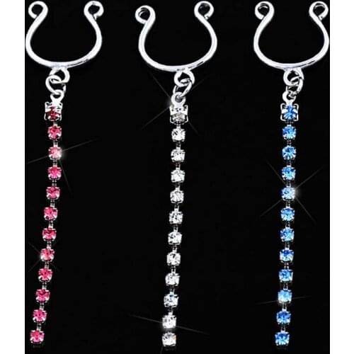 Wholesale 2 PCS Lot 316L Surgical Steel Bar & Alloy Dangling chain Shape Nipple Ring Body Piercing Jewelry