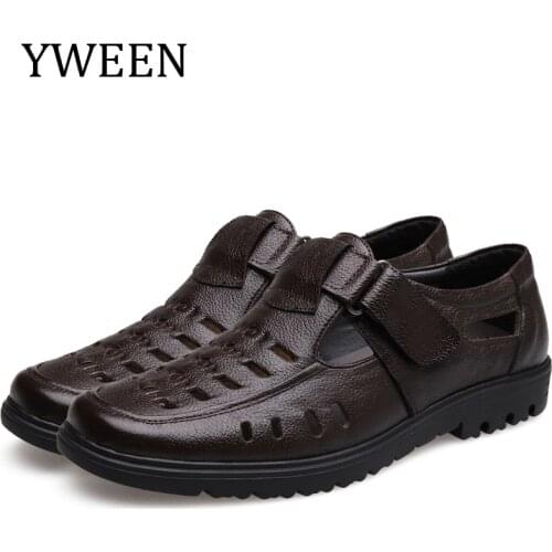 YWEEN wholesale mens sandals quality leather sandals Men outdoor casual shoes men leather sandals for men beach shoes