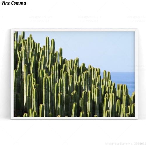 Cactus Sea Landscape Posters and Prints Scandinavian Decor Nordic Art Poster Wall Picture for Living Room Wall Art Canvas Print