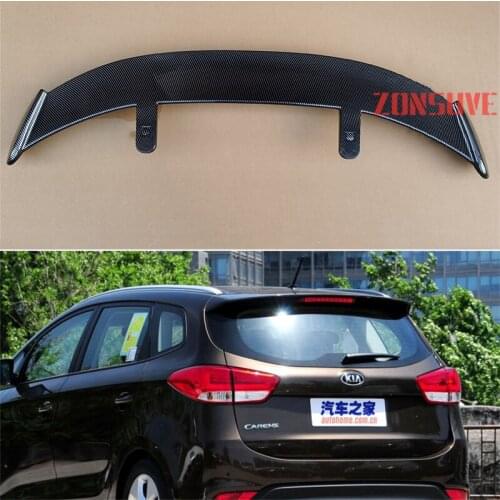Use For 2012-2016 Kia Carens ABS Plastic Carbon Fiber Look Hatchback SUV Roof Rear Wing Body Kit Accessories
