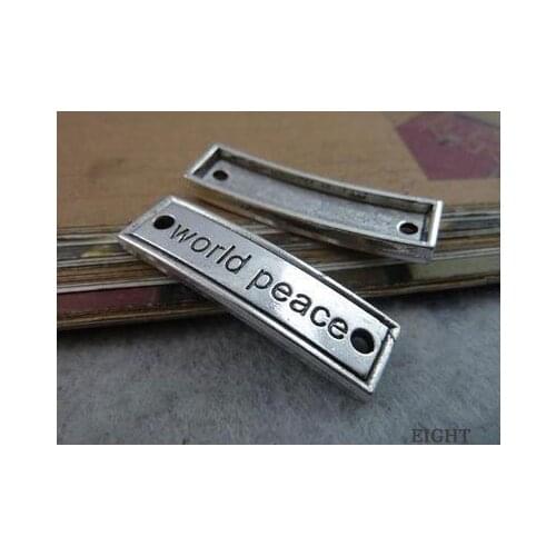 Zinc alloy pendant jewelry accessories diy handmade material charms ancient silver world peace 10 * 35 mm