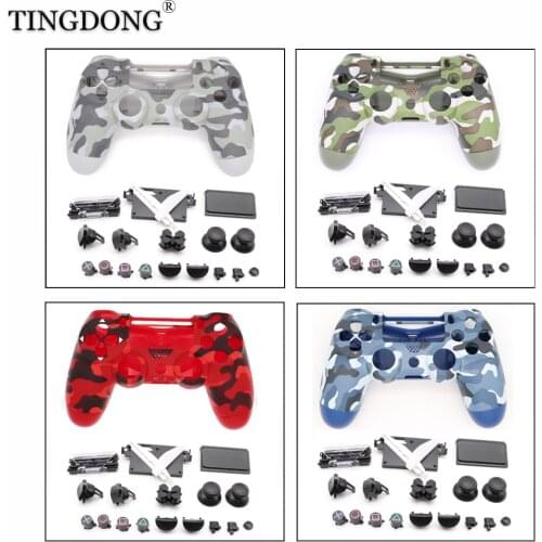 PS4 Full Housing Controller Shell Case Cover Mod Kit buttons For Playstation 4 PS4 Pro Slim V2 JDS 040 JDM-040 Camouflage Camo
