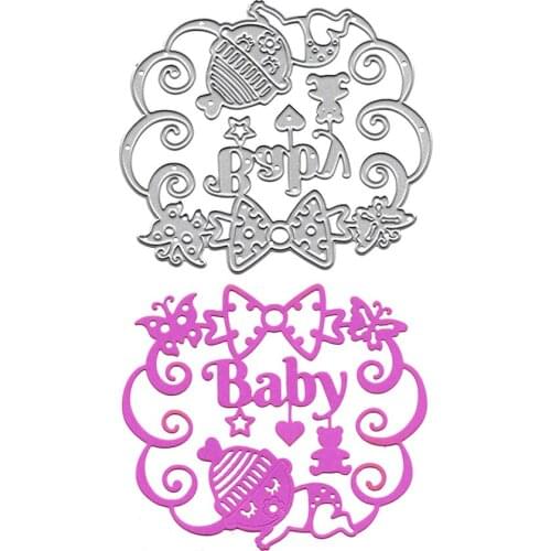 Hi Baby Decro Metal Cutting Dies Scrapbooking Embossing Folders for Card Making Craft Mold Photo Alum Slimline Stencils DIY