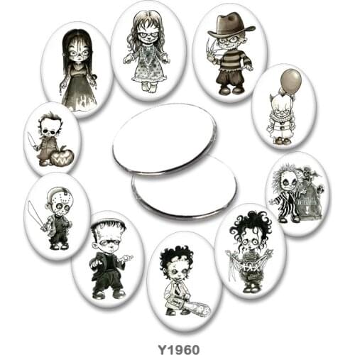 Ghost Oval glass cabochon 13x18mm/18x25mm/30x40mm flat back Making findings TRY1960