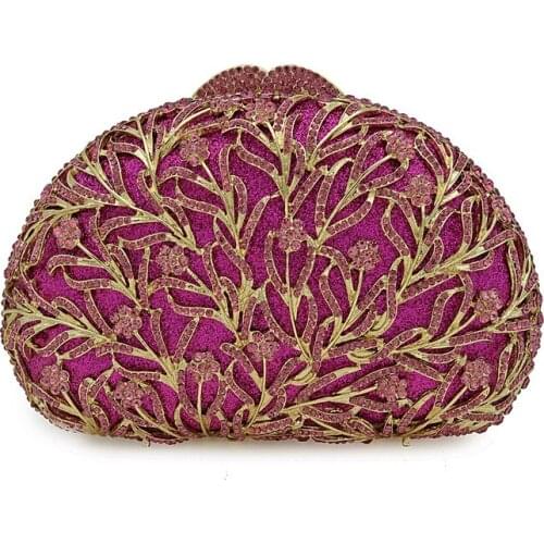 Diamond deluxe Purple Fashion Evening Bag Bridal Party gold Purse colorful Day Clutches Crystal Wedding Clutch bags