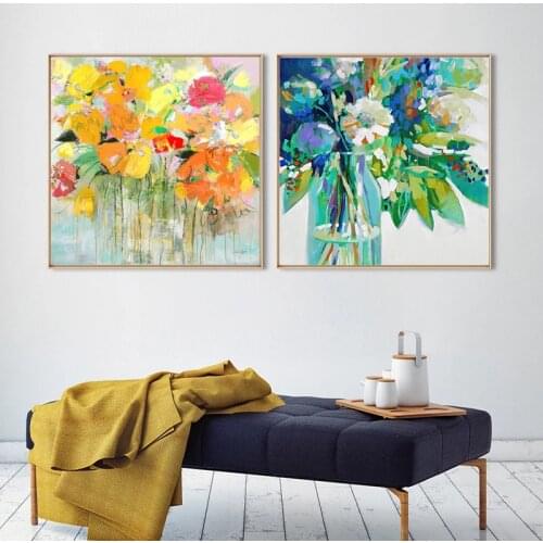 Modern Abstract Watercolor Flowers Canvas Painting Graffiti Art Posters and Prints Wall Art Pictures for Living Room Home Decor