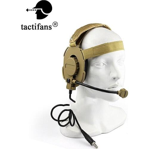 Tactical Z Headset CS Head-Mounted Use With PPT Elastic Cord For CS Wargame Airsoft Army Paintball Headphone Accessories