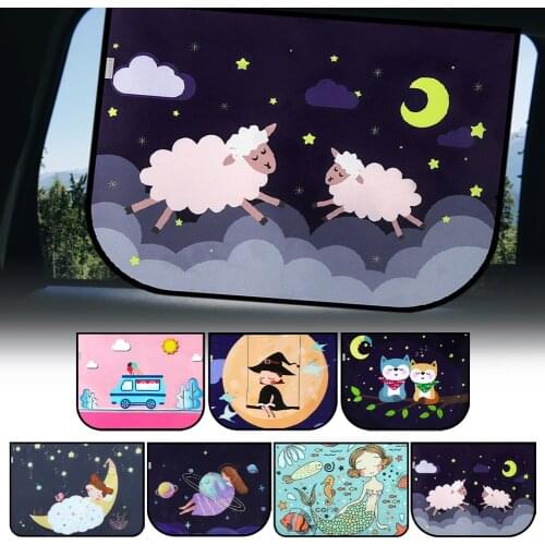 Universal Car Sun Shade Cover Magnetic UV Protection Curtain Side Window Sunshade Cover for Baby Kids Cute Cartoon Car Styling