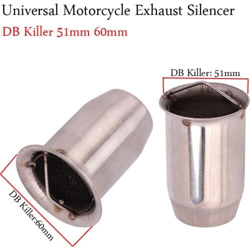 Universal Motorcycle Exhaust DB Killer Inlet 51mm 60mm Escape Muffled Silencer Noise Sound Eliminator For CBR 600 CB600F NMAX155