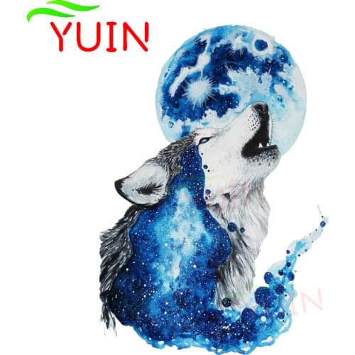 Wolf Under The Moon Car Sticker Fantasy Style Decals Personality PVC Graphic Decoration High Quality Waterproof Decal 17*11cm