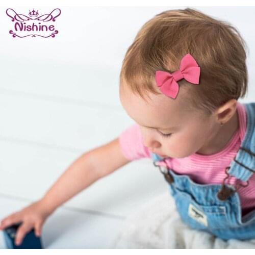 Nishine 2pcs/Lot Cute Princess Hairpin Handmade Grosgrain Ribbon Bow Baby Girl Hairpin Hair Accessories Birthday Gifts