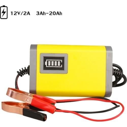 12V 2A Full Automatic Car Battery Charger 110V 220V Intelligent Smart Fast Lead Acid AGM GEL Batteries Power Charge LED Display