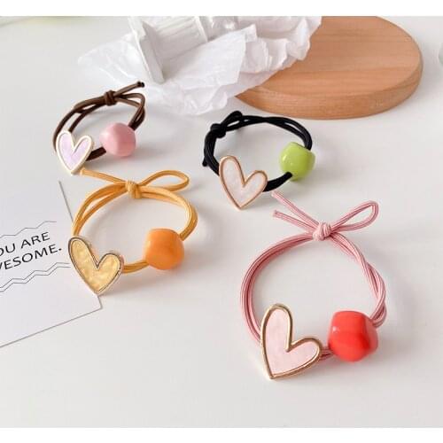 Pink Double Layer Elastic Hair Bands for Girls High Quality Candy Colors Love Rubber Bands Gift Headwear Accessories