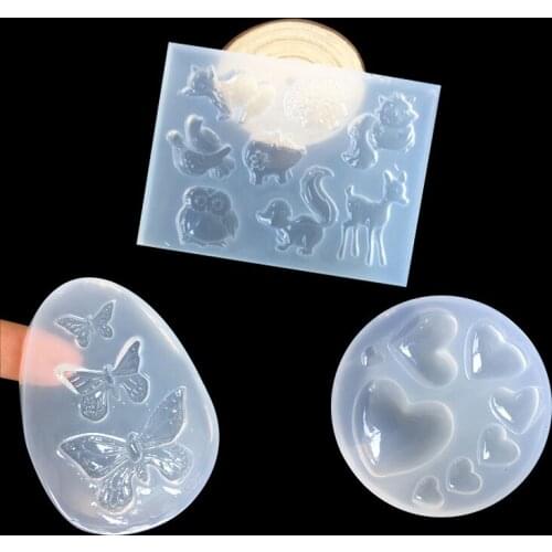 1pcs UV Resin Jewelry Liquid Silicone Mold Animal Butterfly Heart Resin Charms Molds For DIY Jewelry Clay Molds