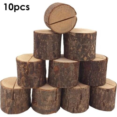 Wedding Decoration Wooden Name Place Card Holders Stump Shape Stand Number Name Table Menu Holder Party Supplies