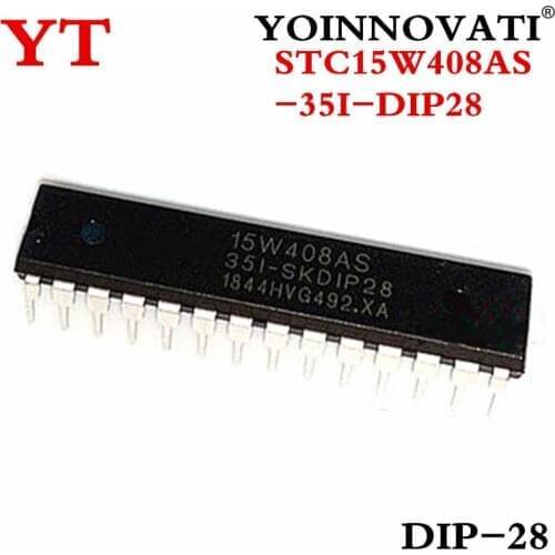 10PCS STC15W408AS-35I-DIP28 STC15W408AS-35I 15W408AS DIP28 IC Best quality
