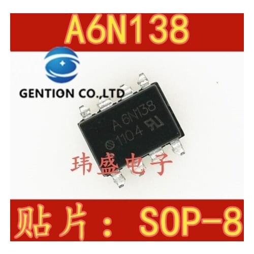 10PCS A6N138 6N138 SOP-8 light coupling in stock 100% new and original