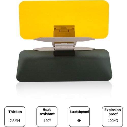 2 in 1 Anti-Glare Visor HD Car Sun Visor for Day/Night Driving Car Visor Sun Blocker Adjustable Car Sunshade and Night Vision