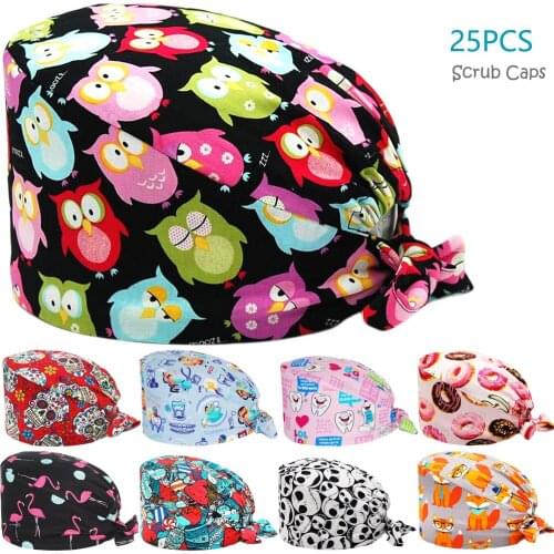 2021 Unisex Adjustable Scrubs Caps gorro quirofano mujer Nursing Hats Nurse Uniform Accessories Pet Shop Chef Working Scrub Cap