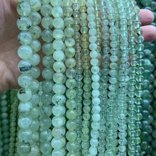 5-12mm Natural Green Prehnites Stone Beads 15'' Round DIY Loose Beads For Jewelry Making Beads Necklace Bracelet For Women Gift