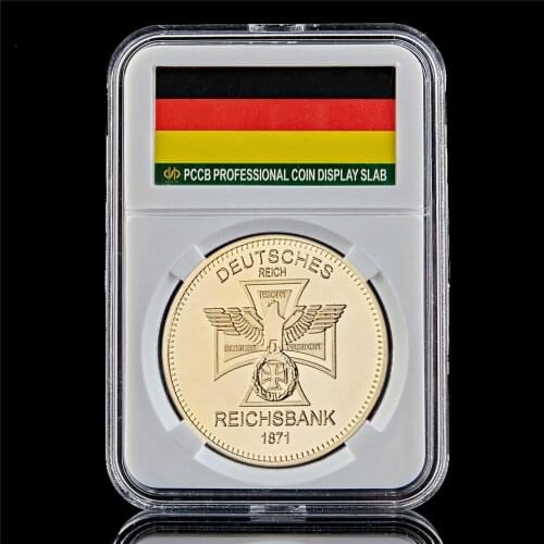 1871 Euro German Imperial Bank German Cross Eagle Challenge Commemorative Coin Collection W/PCCB Holder