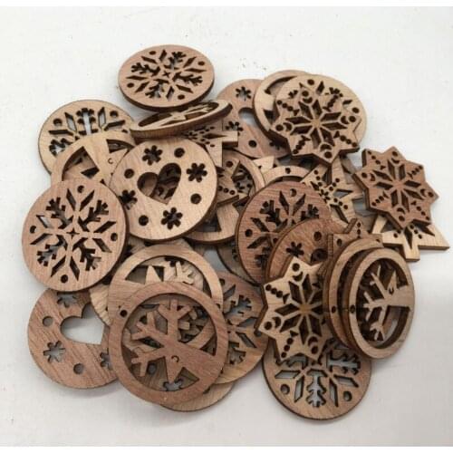 50pcs 30mm Natural Unfinished Wood Slices Round Wood Cutouts Ready To Be Painted for Christmas Party Decoration