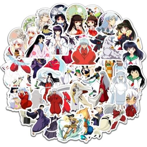 50pcs/set Cartoon Anime Inuyasha Sticker Waterproof Suitcase DIY Laptop Guitar Skateboard Toy Lovely Sticker