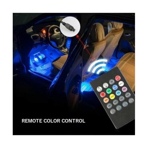 Car interior Foot Six Led Voice Operated Controlled 8 color car lighting accessory RGB 3D ambience lights