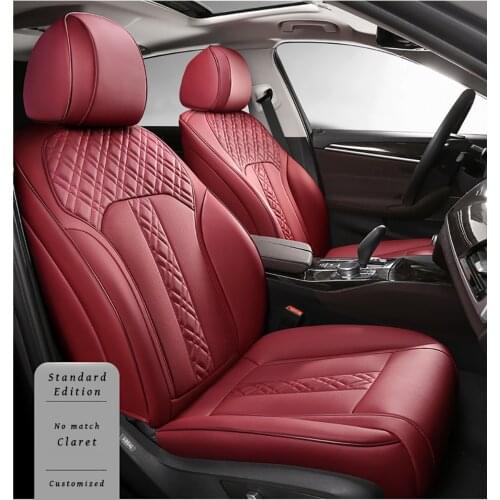 Red Genuine Leather Car seat covers For jaguar xf xe f pace x type accessories