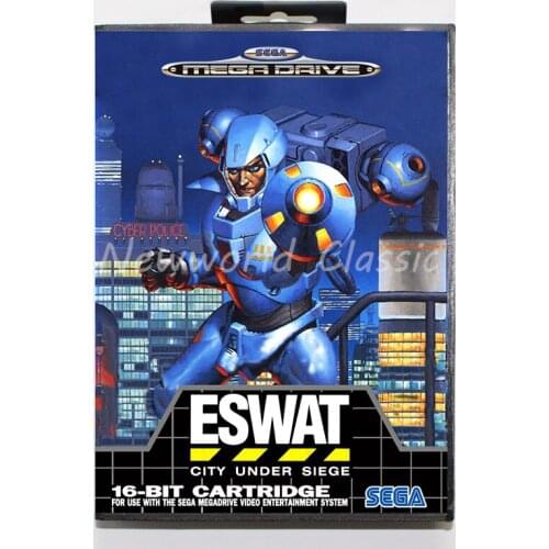 Eswat for 16 bit SEGA MD Game Card With Box For Sega Mega Drive For Genesis
